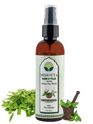 HIMOYTA Neem & Tulsi Water – 100% Pure Distilled Face Mist | Skin Toning & Acne Reduction | pH Balancing & Oil Control | 100ml